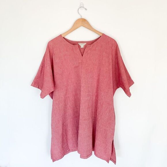 drichu Tops - drichu handmade in Nepal red cotton lagenlook tunic